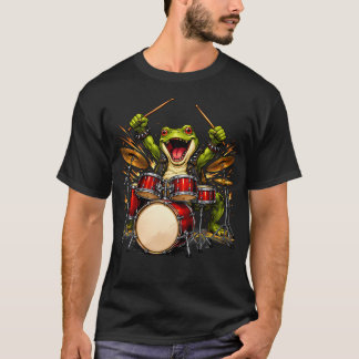Camiseta Sapo Engraçado Tocando Guitarra Rock And Roll Para