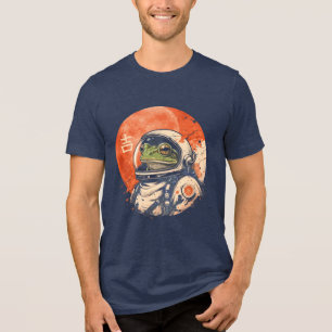 Camiseta Sapo Espacial Retro Sob a Lua Vermelha