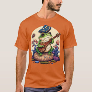 Camiseta sapo estético tocando ukelele em Mushroom