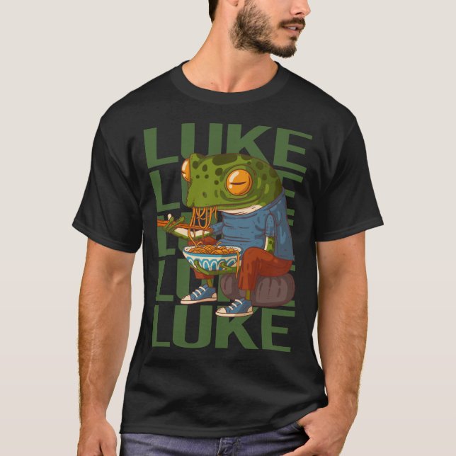 Camiseta Sapo Feliz - Nome do Luke (Frente)