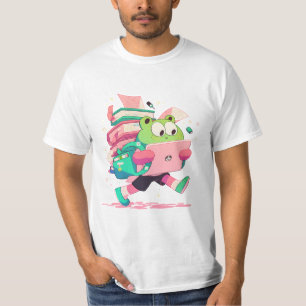 Camiseta Sapo Fofo de Volta às Aulas com Livros e Mochila