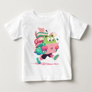 Camiseta Sapo Fofo de Volta às Aulas com Livros e Mochila