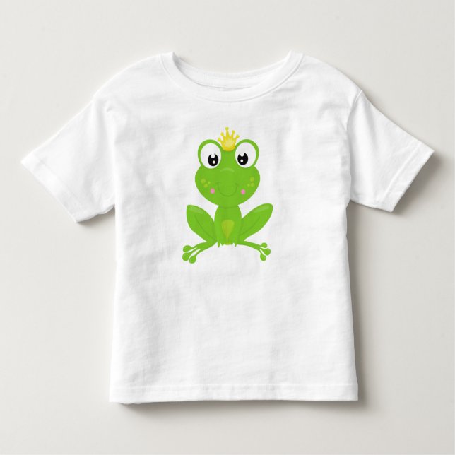 Camiseta Sapo Fofo, Sapo Verde, Coroa, Príncipe Sapo (Frente)