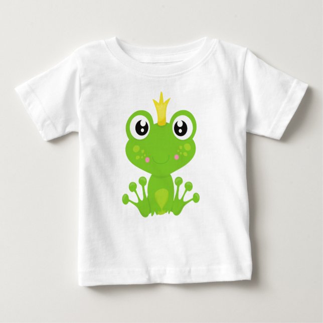 Camiseta Sapo Fofo, Sapo Verde, Príncipe Sapo, Coroa (Frente)
