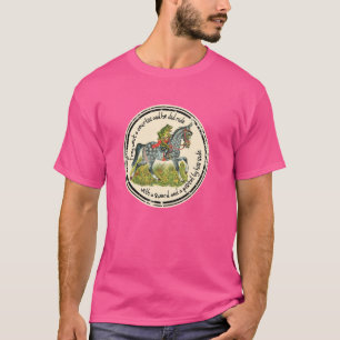 Camiseta Sapo foi a um tribunal montando cavalo com espada 
