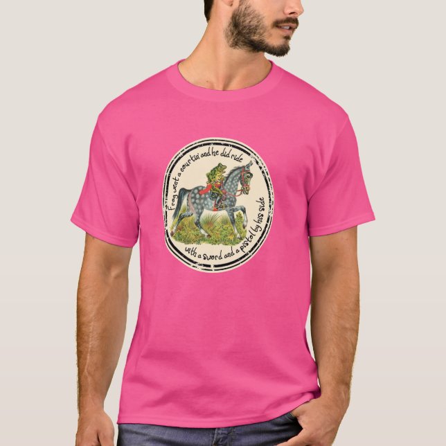 Camiseta Sapo foi a um tribunal montando cavalo com espada  (Frente)