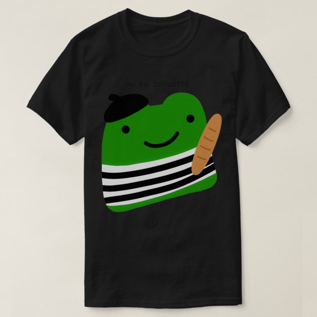 Camiseta sapo francês oui baguette (Frente do Design)