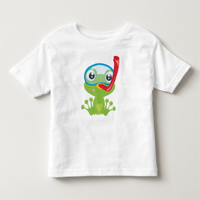 Camiseta Sapo giro, Sapo pequeno, Sapo verde, Snorkel (Frente)
