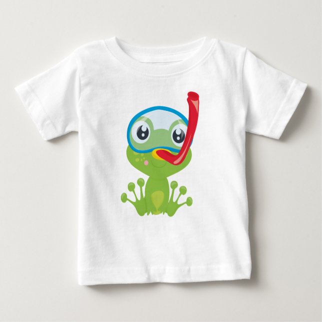 Camiseta Sapo giro, Sapo pequeno, Sapo verde, Snorkel (Frente)