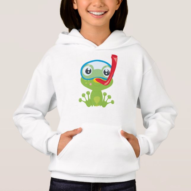 Camiseta Sapo giro, Sapo pequeno, Sapo verde, Snorkel (Frente)