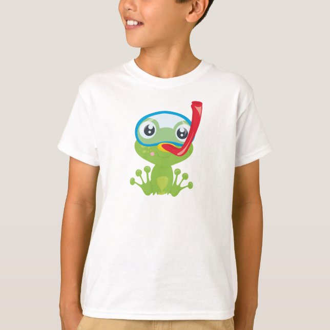 Camiseta Sapo giro, Sapo pequeno, Sapo verde, Snorkel (Frente)