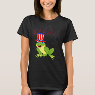 Camiseta Sapo Gráfico Red White Blue Fireworks Decor 4º de