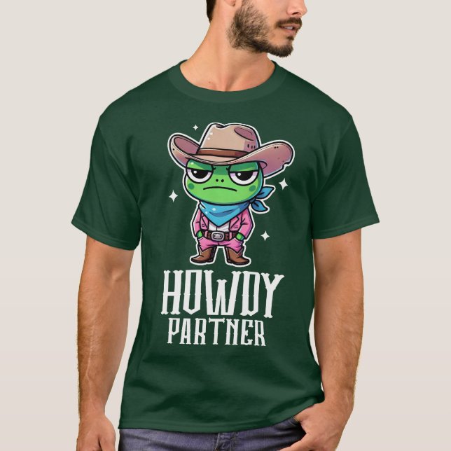 Camiseta Sapo Howdy Partner Cowboy (Frente)