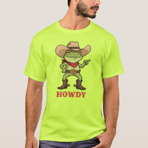 Camiseta Sapo Howdy Western Sapo Engraçado Cowboy Meme