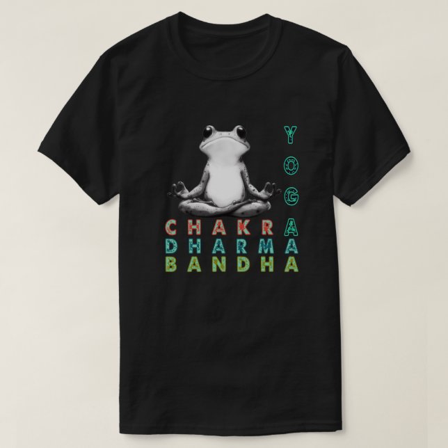 Camiseta sapo ioga, sapo chakra (Frente do Design)