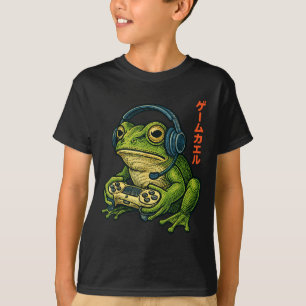 Camiseta Sapo Japonês de Arte para Gamer Homens Mulheres Me