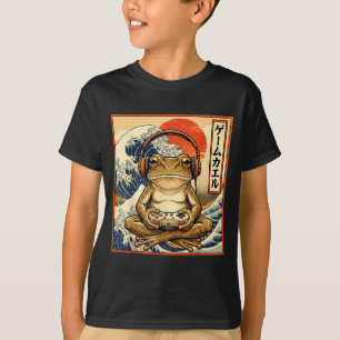 Camiseta Sapo Japonês de Jogos Grande Onda Gráfica Arte