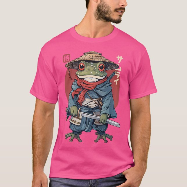 Camiseta Sapo japonês Samurai Warrior Ukiyo Samurai Toad B (Frente)