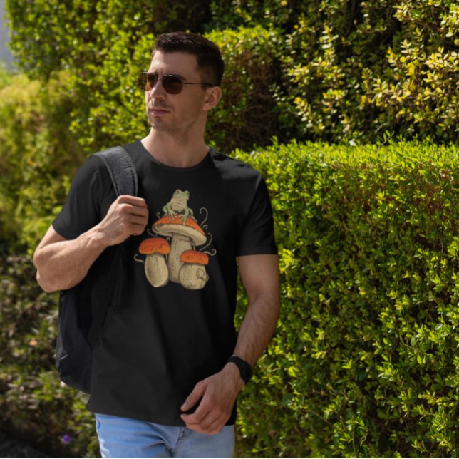 Camiseta Sapo Jogando Banjo No Cogumelo (Criador carregado)