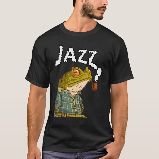 Camiseta Sapo Jogando Jazz Música Divertida Sapos Bonitos G (Frente)
