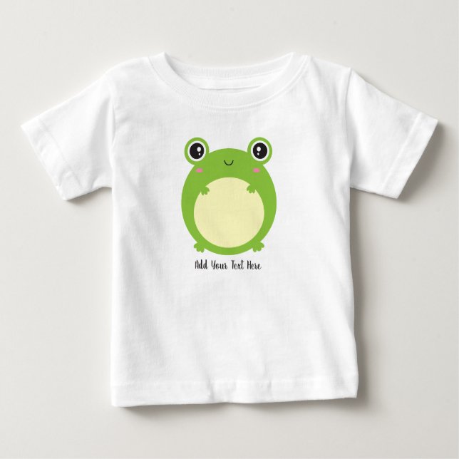 Camiseta Sapo Kawaii Bonito com Texto Personalizado (Frente)