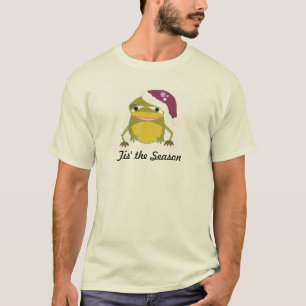 Camiseta Sapo largo de boca num chapéu festivo