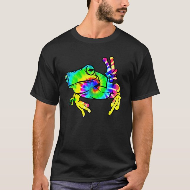 Camiseta Sapo legal de Paz Tie Dye | Hippie Tadpole Lov (Frente)