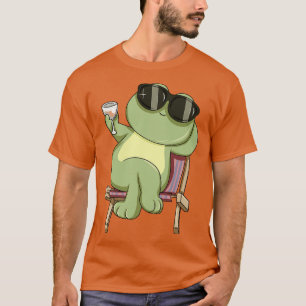 Camiseta sapo legal é bebendo vinho de vidro