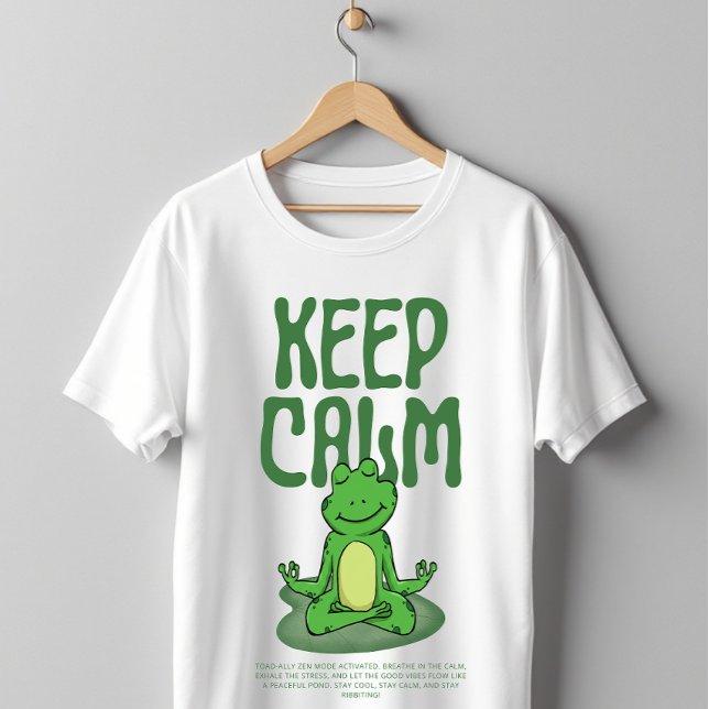 Camiseta Sapo Meditando Fique Calmo Modo Zen (Criador carregado)