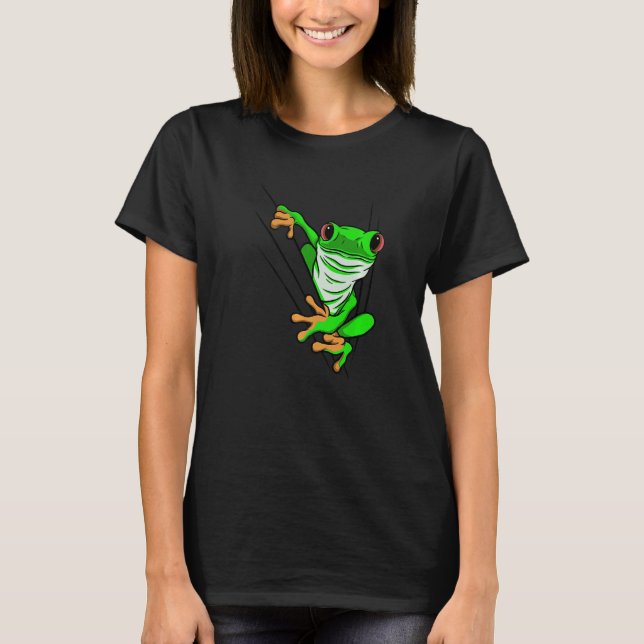 Camiseta sapo mini bolso verde tóxico Premium (Frente)