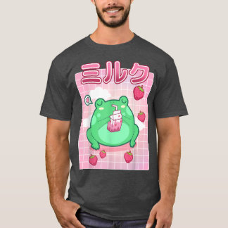 Camiseta Sapo Morango Leite Pastel Gótico Funny Kawaii Toad