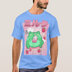Camiseta Sapo Morango Leite Pastel Gótico Funny Kawaii Toad