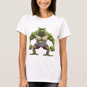 Camiseta Sapo Muscular, Forte Sapo de Construção de Pormeno