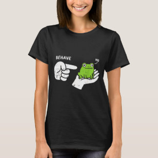 Camiseta Sapo na mão se comporta meme de desenho animado en