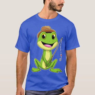 Camiseta Sapo na pesca com a vara de pesca 4