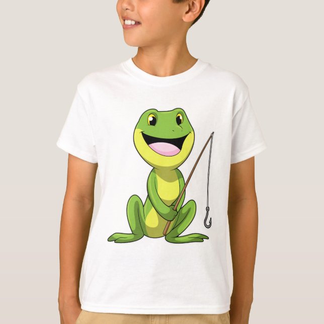 Camiseta Sapo na pesca com cana de pesca (Frente)