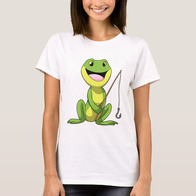 Camiseta Sapo na pesca com cana de pesca (Frente)