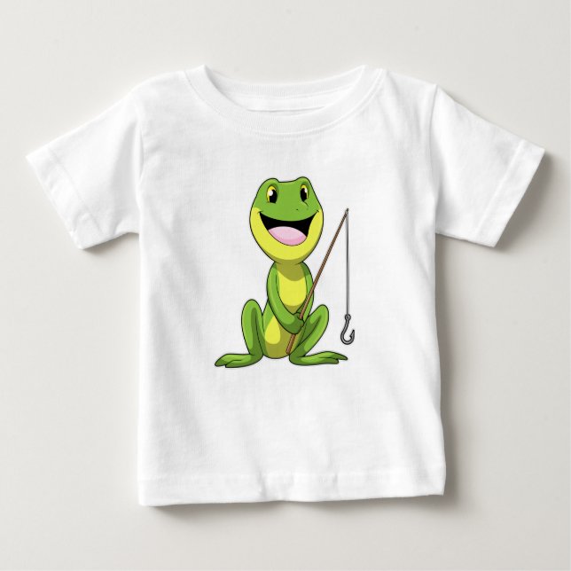 Camiseta Sapo na pesca com cana de pesca (Frente)