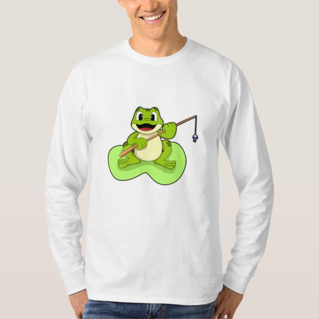 Camiseta Sapo na pesca com cana de pesca (Frente)