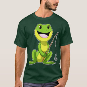Camiseta Sapo na pesca com vara de pescar