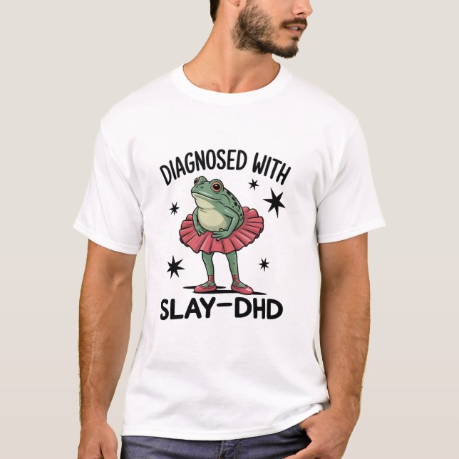 Camiseta Sapo neurodivergente engraçado do meme do ADHD Y2K (Frente)