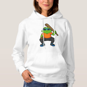 Camiseta Sapo no Baseball com taco de beisebol e óculos de