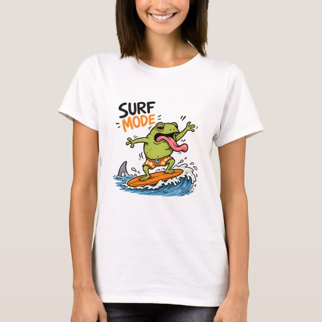 Camiseta Sapo no Modo Surf Divertido|Sapo Bobalhão de Verão (Frente)