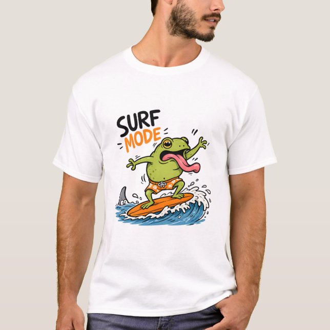 Camiseta Sapo no Modo Surf Divertido|Sapo Bobalhão de Verão (Frente)