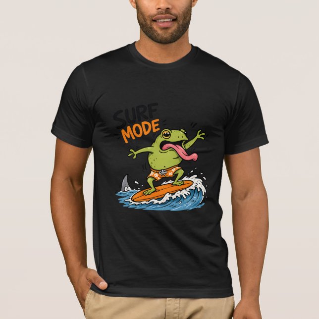 Camiseta Sapo no modo surf engraçado|Sapo bobo de verão  (Frente)