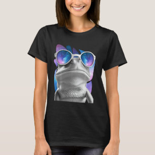 Camiseta Sapo Óculos de Espaço Sapo de Árvore de Olhos Verm