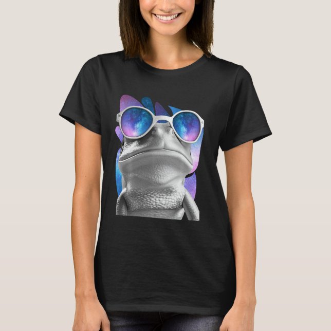 Camiseta Sapo Óculos de Espaço Sapo de Árvore de Olhos Verm (Frente)
