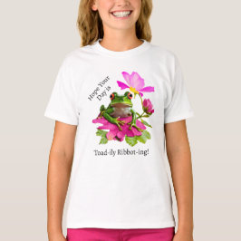 Camiseta Sapo ou Toad Pun em Flores Rosa