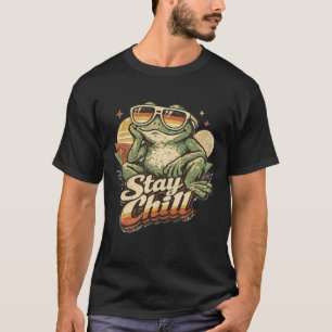Camiseta Sapo Pirata Vintage Retro Fique Calmo Estético