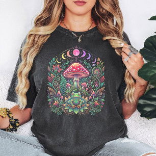 Camiseta Sapo Psicodélico Cogumelo Fantasia Fases da Lua Ar
